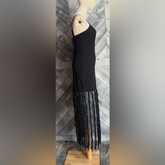 COSMOPOLITAN DRESS THE POPULATION NWT VALENCIA SLEEVELESS FRINGE MIDI DRESS - Picture 8 of 16